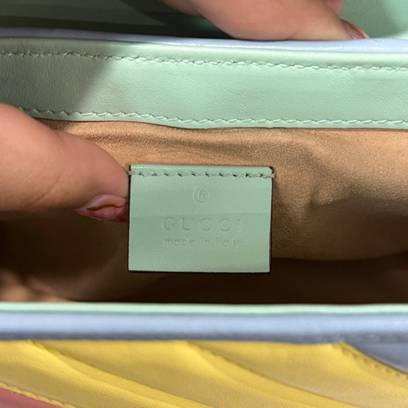 Gucci GG Marmont Mini Top-Handle Bag – Pastel Rainbow Leather - Picture 9 of 14